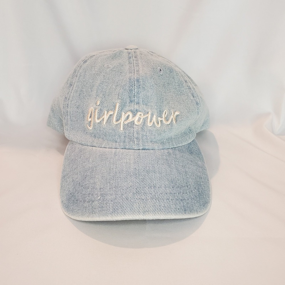 " girlpower" Denim Ball Cap Hat Light Jean color‎ Adjustable
